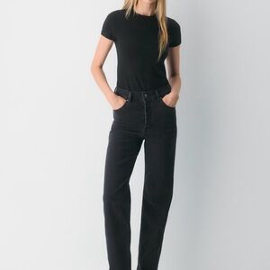 Denim Forum ‘ARLO’ Black Straight Leg Jeans